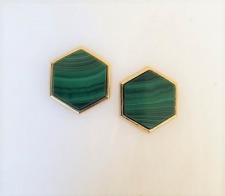 Peter Brams 14k Gold & Malachite Post Earrings