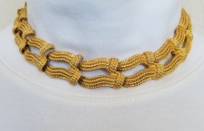 Gold Plated Choker with Hidden Hook Clasp   