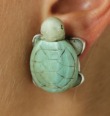 Jade Turtle Clip Earrings