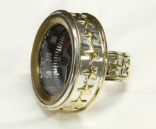 Vintage Black Face Compass Ring